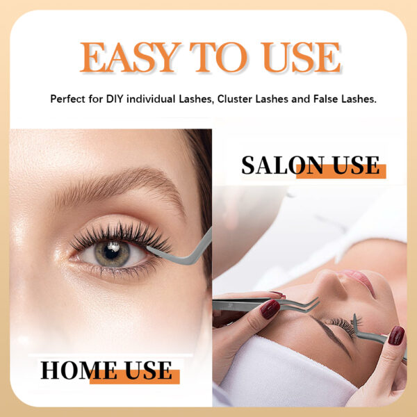 Professional Stainless Steel Eyelash Tweezers Applicator - Image 3
