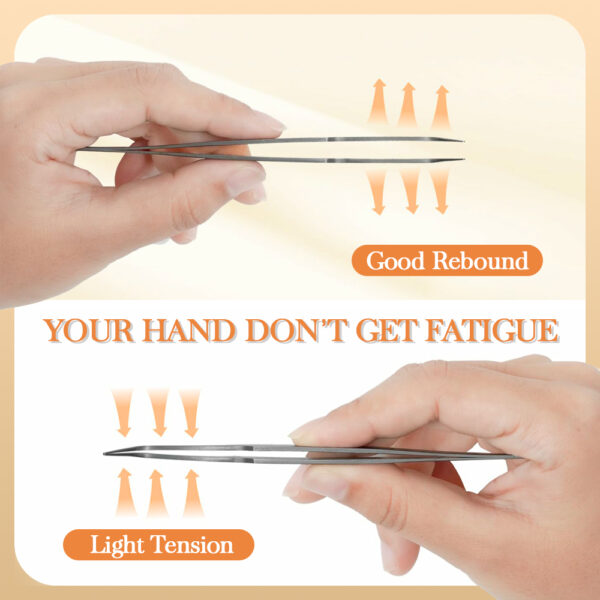 Professional Stainless Steel Eyelash Tweezers Applicator - Image 4