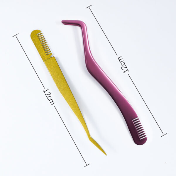 Stainless Steel Eyelash Tweezers - Image 6
