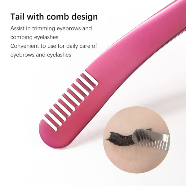 Stainless Steel Eyelash Tweezers - Image 5