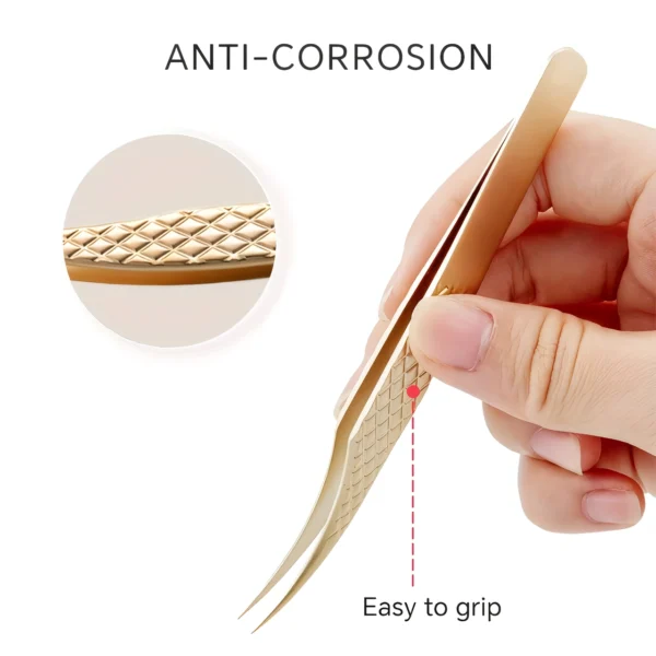 Precision Anti-slip Eyelash Extension Tweezers - Image 4