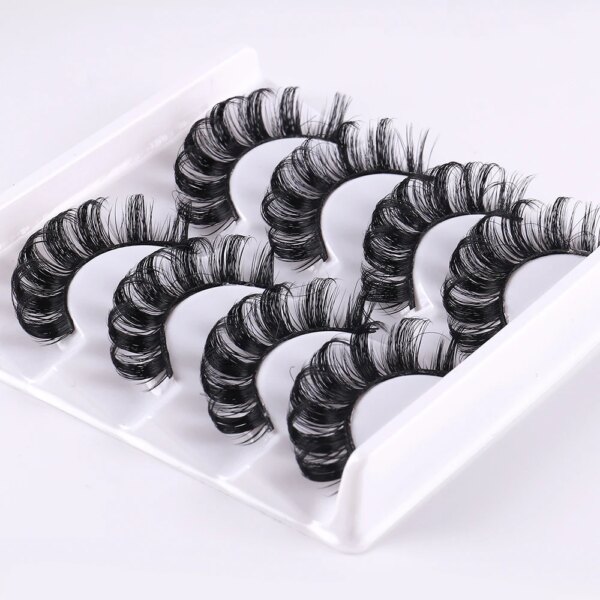 4 Pairs Fluffy 3D Mink False Eyelashes - Image 3