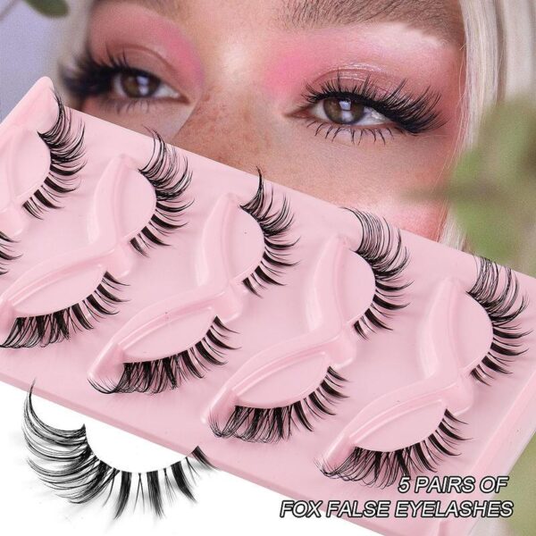 5 Pair 3D Cat Eye Fox Eye Lashes - Image 2