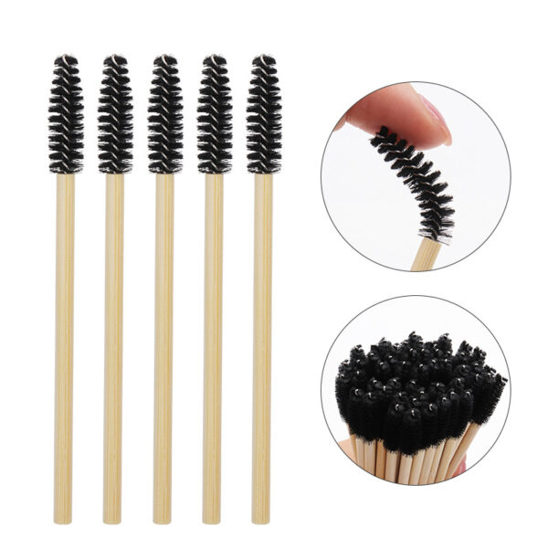 50 pcs Disposable Bamboo Eyebrow and Eyelash Brushes - Image 4