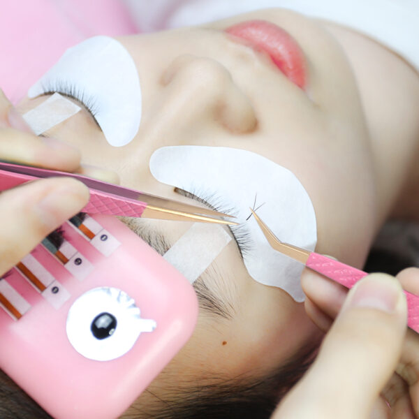 2PCS Professional Stainless Steel Eyelash Tweezers Set - Image 2