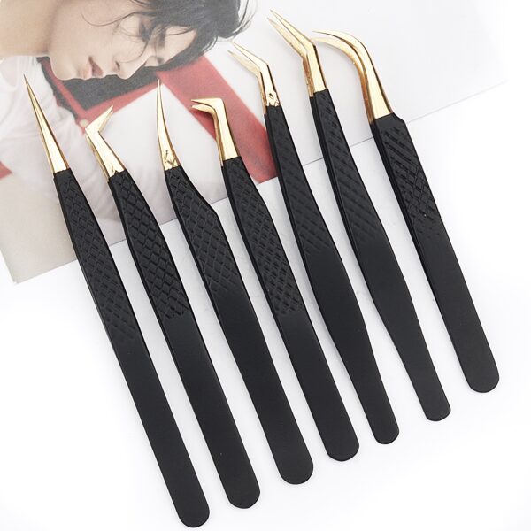 Stainless Steel Eyelash Tweezers - Image 6
