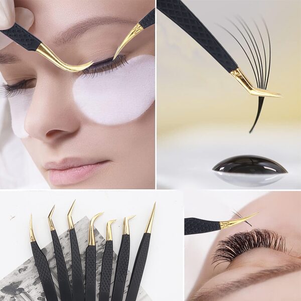 Stainless Steel Eyelash Tweezers - Image 2