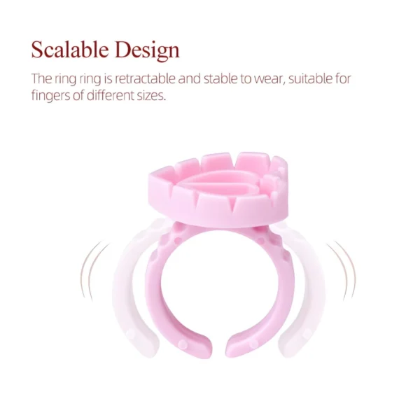 Heart-Shaped Disposable Eyelash Glue Rings - 100Pcs - Image 5