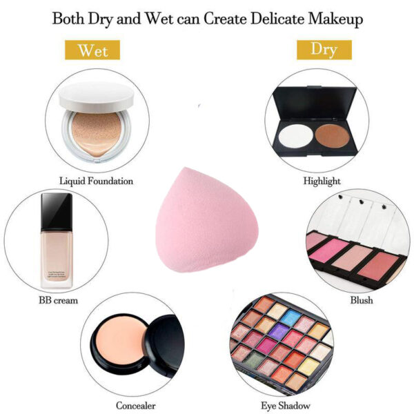 3Pcs Cosmetic Puff and Makeup Brush Set - Image 5