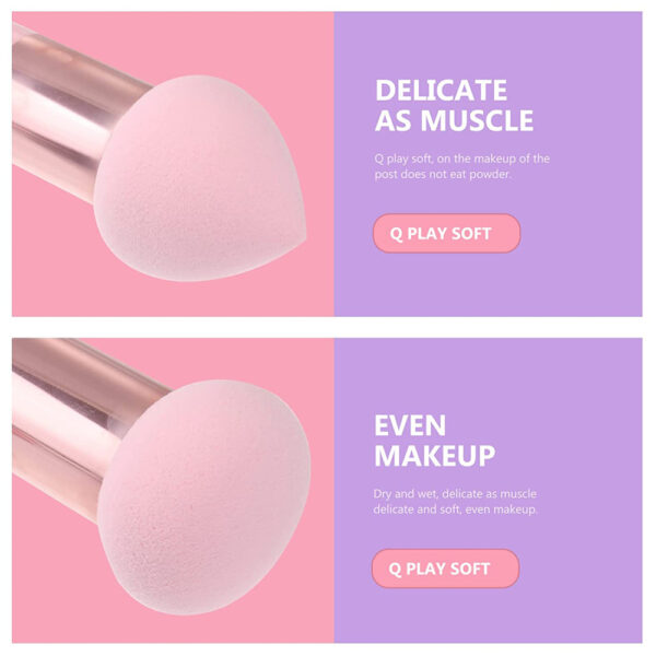 3Pcs Cosmetic Puff and Makeup Brush Set - Image 4