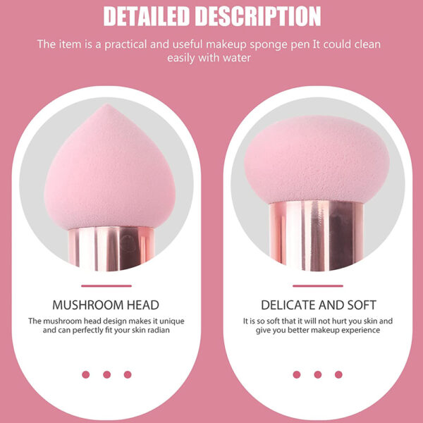 3Pcs Cosmetic Puff and Makeup Brush Set - Image 3