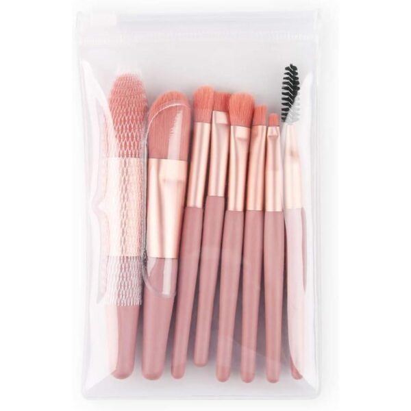 8-Piece Mini Travel Makeup Brush Set - Soft, Portable, Essential - Image 5