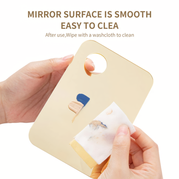Gold Pink Acrylic Makeup Palette with Spatula Kit - Image 3