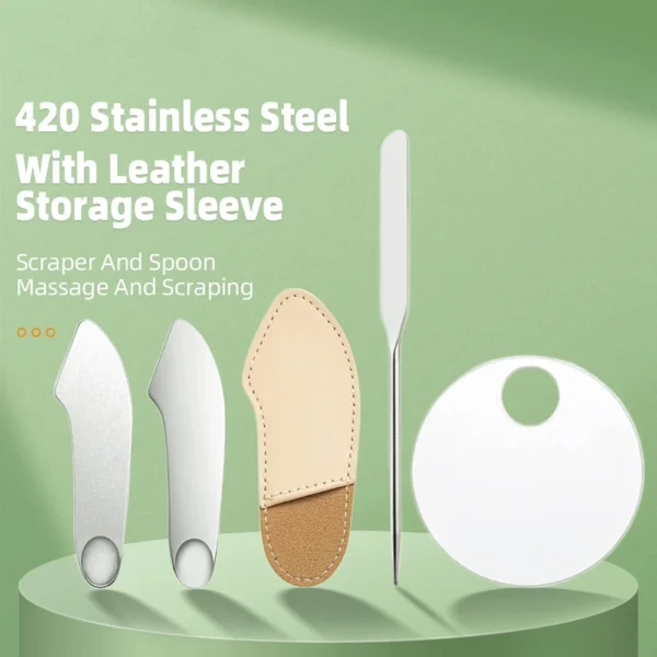 Stainless Steel Makeup and Skincare Spatula Set with Storage Bag - Image 2