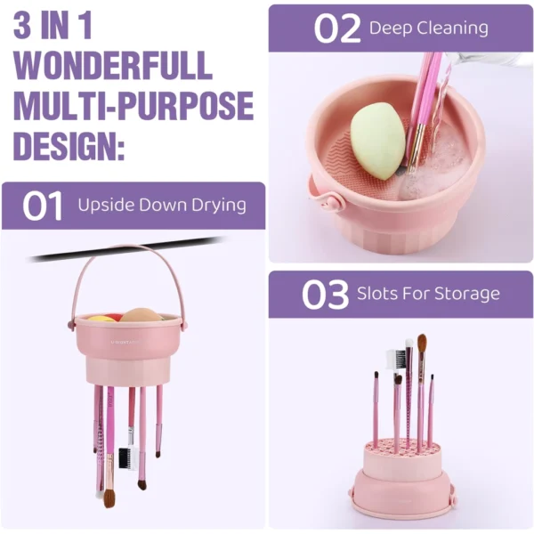 Silicone Makeup Brush Cleaner and Drying Bowl - Image 3