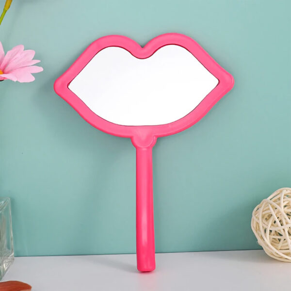 Lip Shaped Handheld Makeup Mirror - Image 2