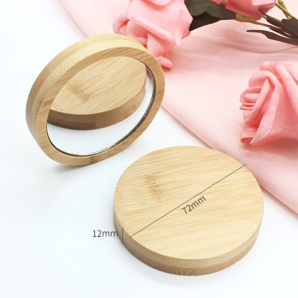 Pure Wooden Portable Mini Makeup Mirror - Image 4
