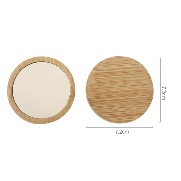 Pure Wooden Portable Mini Makeup Mirror - Image 5