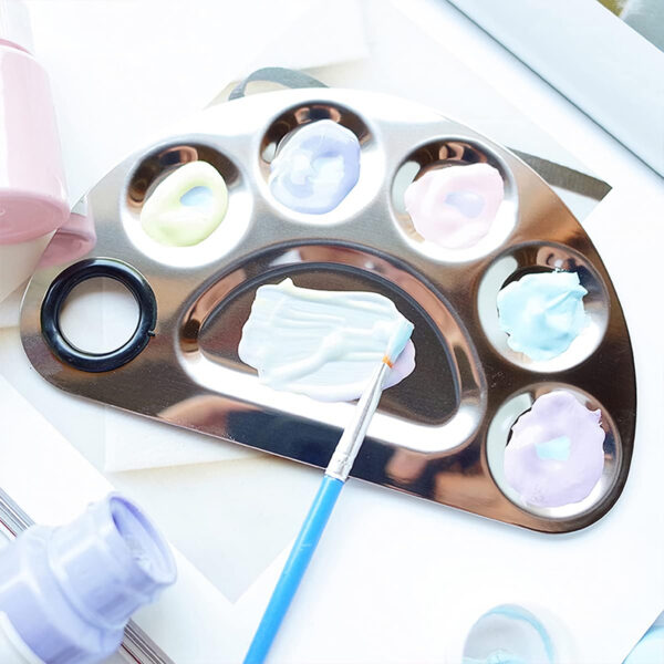 Stainless Steel Makeup and Nail Art Mixing Palette - Image 2