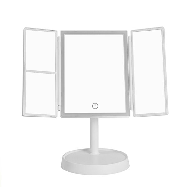 Foldable LED Makeup Mirror with 3 Tone Lights and Magnification - Image 7