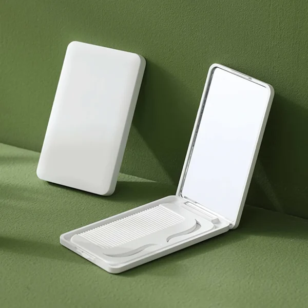 Portable Travel Makeup Mirror with Comb Set - Image 2