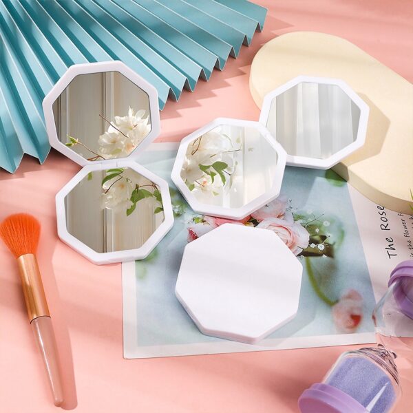 Double-Sided Mini Hexagon Makeup Mirror - Image 3