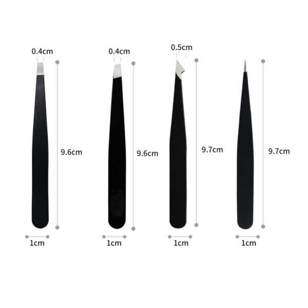 4Pcs/Set Professional Eyebrow Tweezers - Image 6