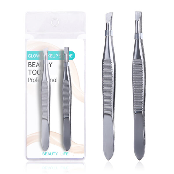 2Pcs/Set Professional Stainless Steel Hair Removal Tweezers - Image 4