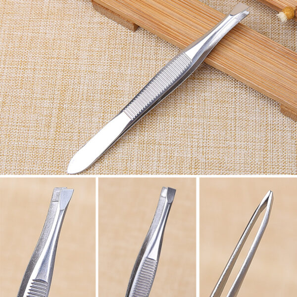 2Pcs/Set Professional Stainless Steel Hair Removal Tweezers - Image 3