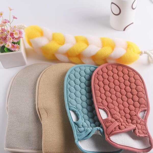 Fingerless Double-Sided Bath Towel Gloves - Image 4