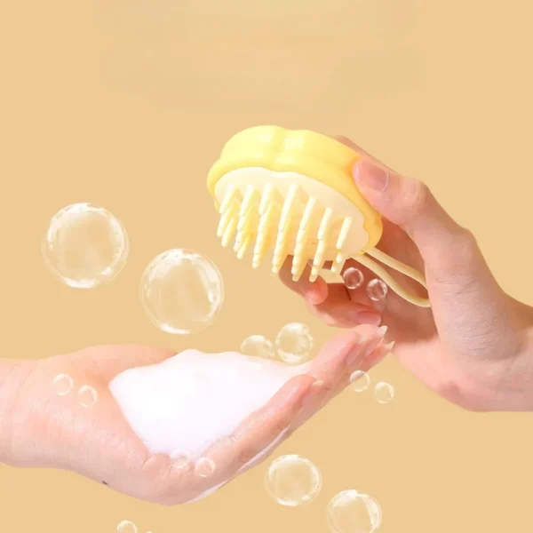 Flower Pattern Silicone Shampoo Brush for Scalp and Body Massage - Image 3