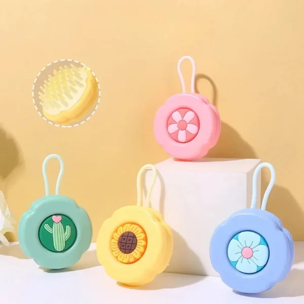 Flower Pattern Silicone Shampoo Brush for Scalp and Body Massage - Image 2