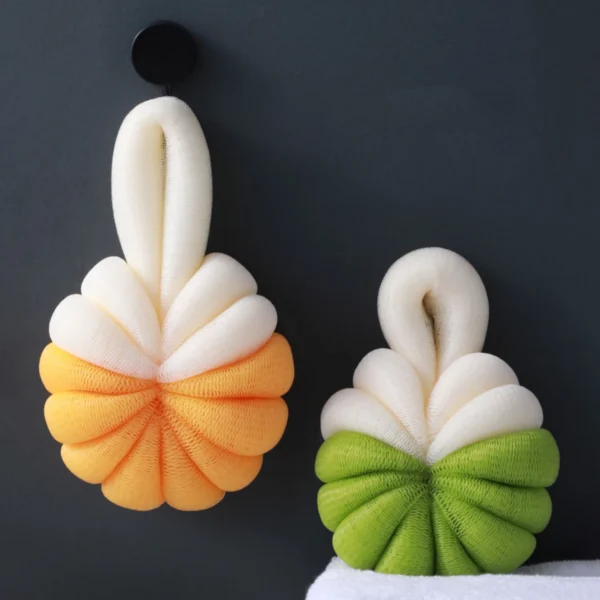 Cute Pumpkin Shaped Bath Sponge Mesh Balls - Image 5