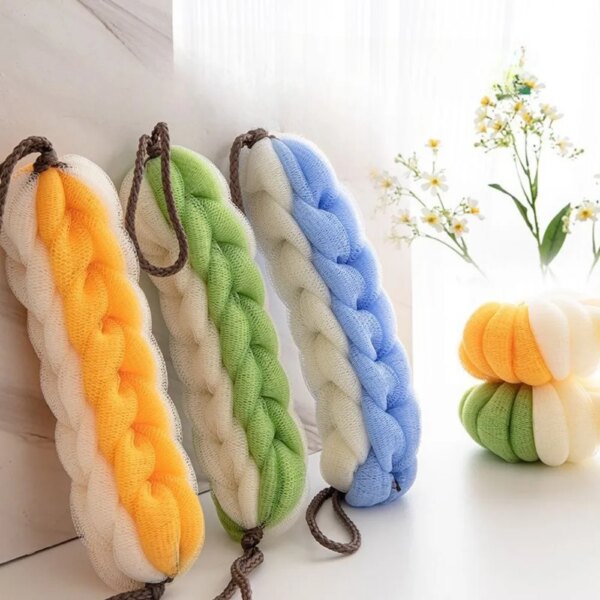 Luxurious Mesh Bath Scrubber with Body Massage Brush - Image 3