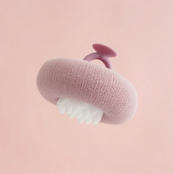 Flower Pattern Suction Cup Bath Sponge Ball Exfoliating Scrubber - Image 4