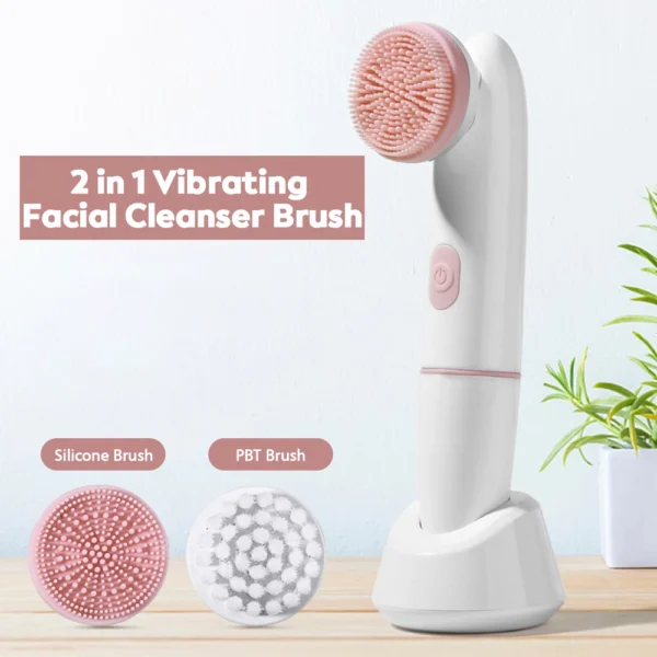 2-in-1 Electric Facial Cleansing Brush & Pore Cleanser - Image 2