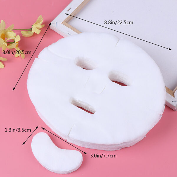 100pcs White DIY Soft Breathable Cotton Facial Mask Sheets - Image 9