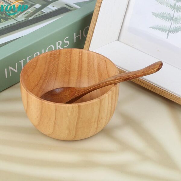 2Pcs Wooden Facial Mask Bowl and Spoon Set - Image 2