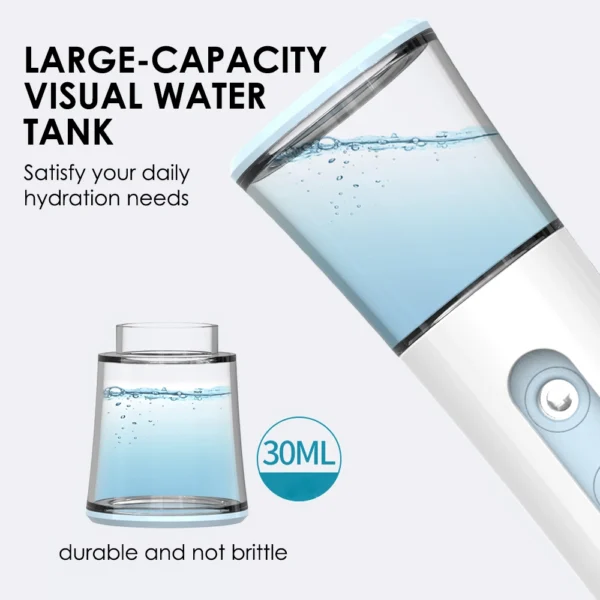 Travel-Sized Nano Mist Facial Steamer & Humidifier with Skin Tester - Image 4