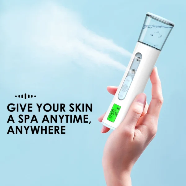 Travel-Sized Nano Mist Facial Steamer & Humidifier with Skin Tester - Image 2