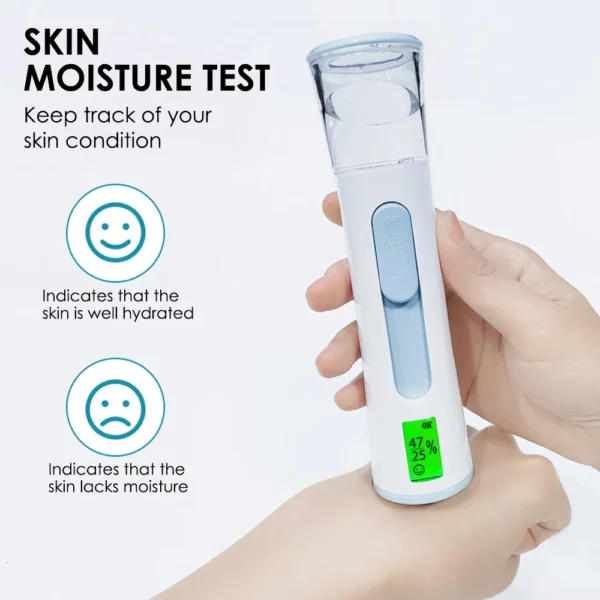 Travel-Sized Nano Mist Facial Steamer & Humidifier with Skin Tester - Image 3