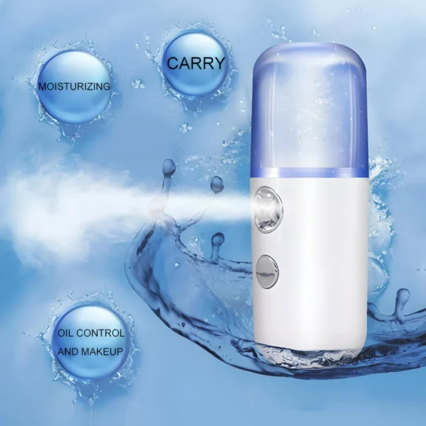 Mini Nano Facial Mist Sprayer - USB Rechargeable Humidifier & Moisturizer - Image 2